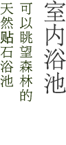 室内浴池 可以眺望森林的天然贴石浴池