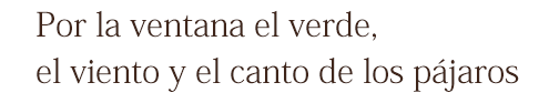 Por la ventana el verde, el viento y el canto de los pájaros